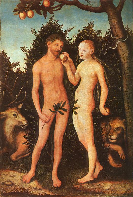 Lucas  Cranach Adam and Eve oil painting image